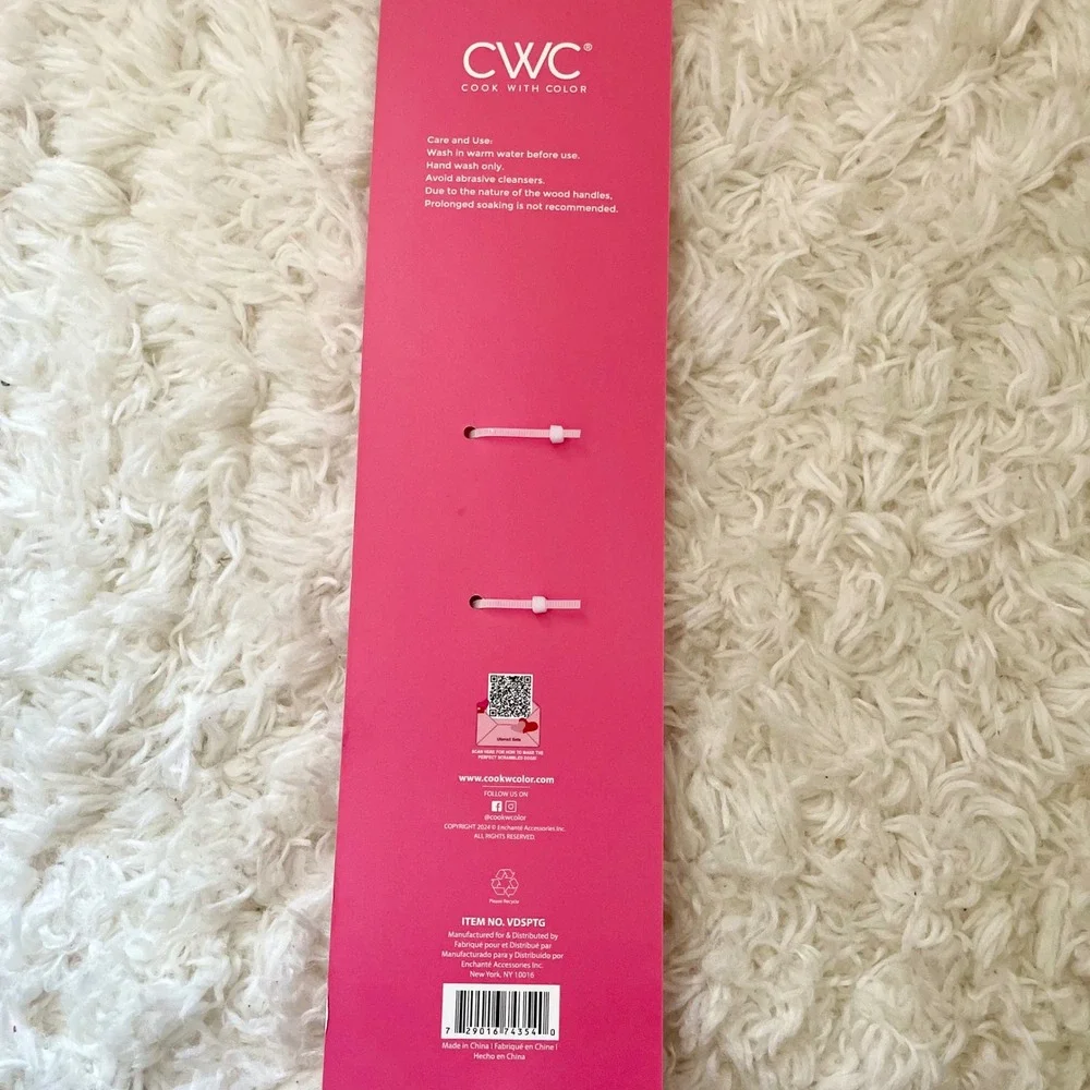 Cook With Color 2 Piece Heart Spatula Set Red Pink Silicone Wood VDSPTG‎ NEW